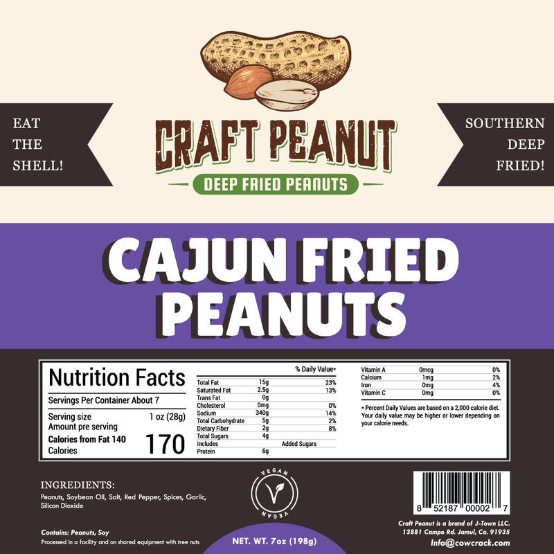 Craft Peanut Cajun Fried Peanuts 7 oz - Cow Crack