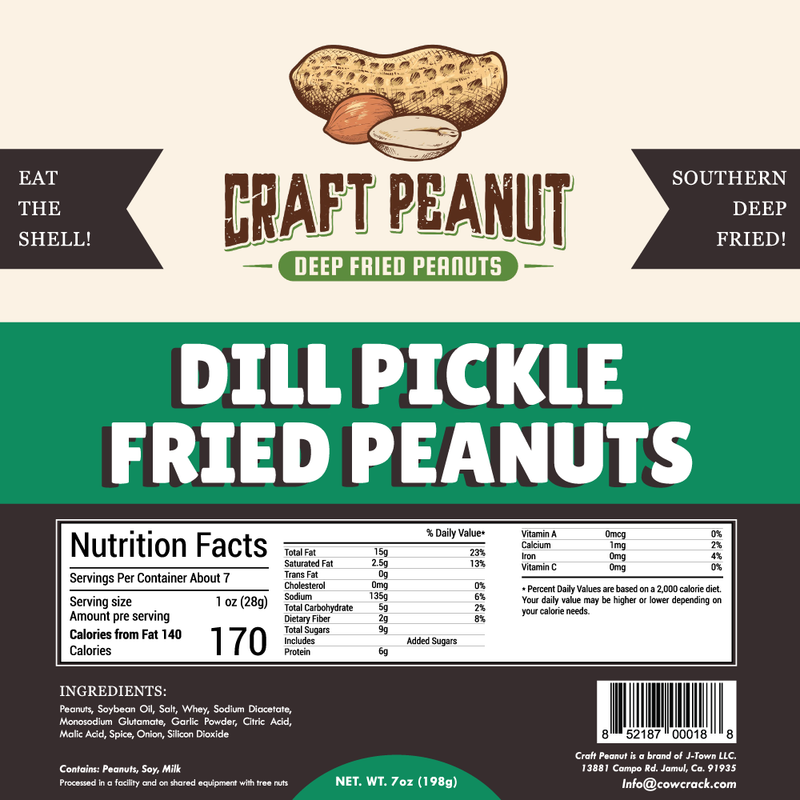 Craft Peanut Dill Pickle Fried Peanuts 7 oz - Cow Crack