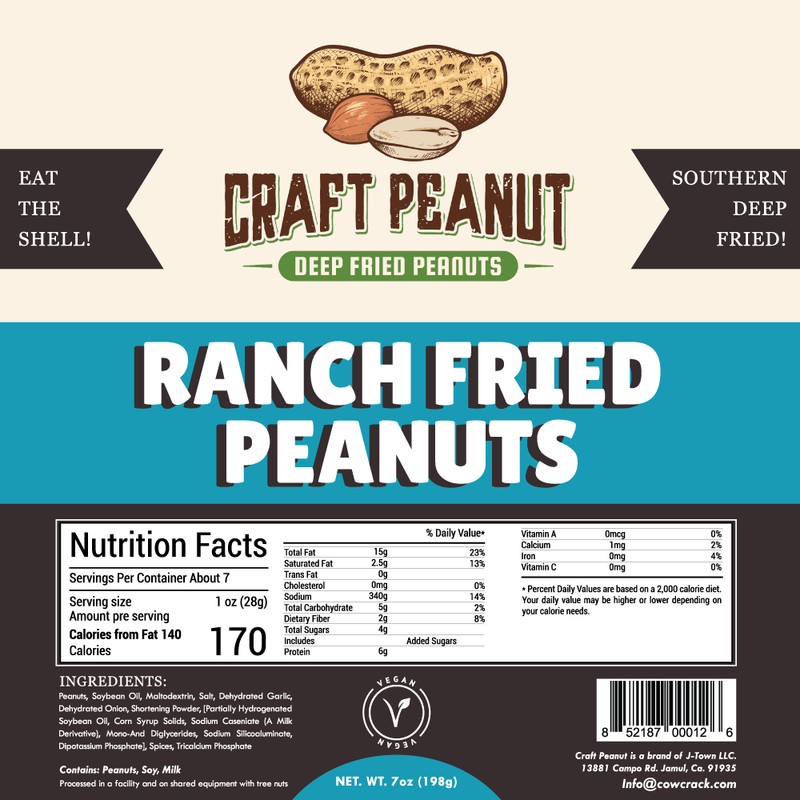 Craft Peanut Ranch Fried Peanuts 7 oz - Cow Crack