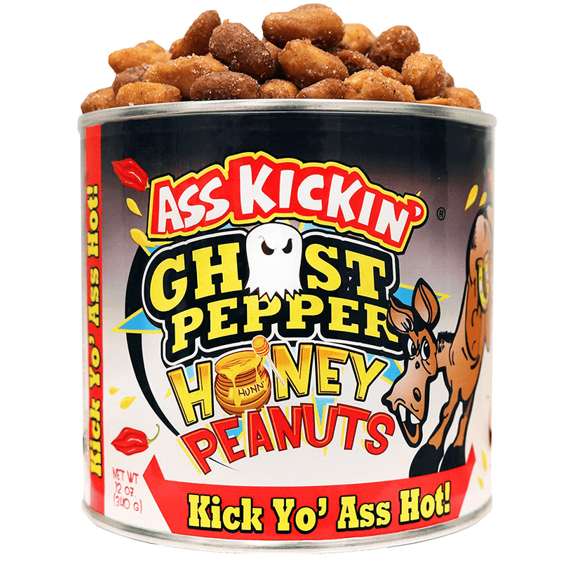 Ass Kickin' Ghost Pepper Honey Peanuts 12 oz - Cow Crack