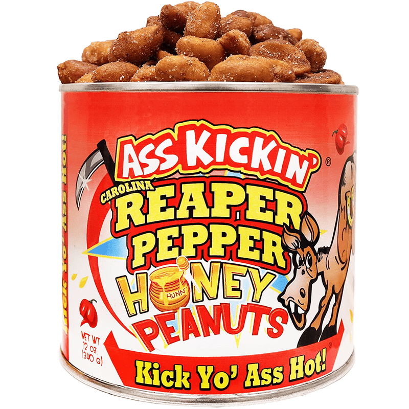 Ass Kickin' Carolina Reaper Honey Peanuts 12 oz - Cow Crack