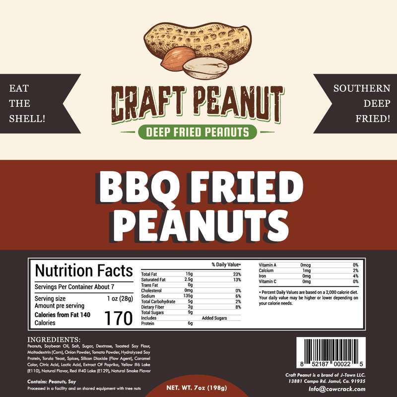 Craft Peanut BBQ Fried Peanuts 7 oz - Cow Crack