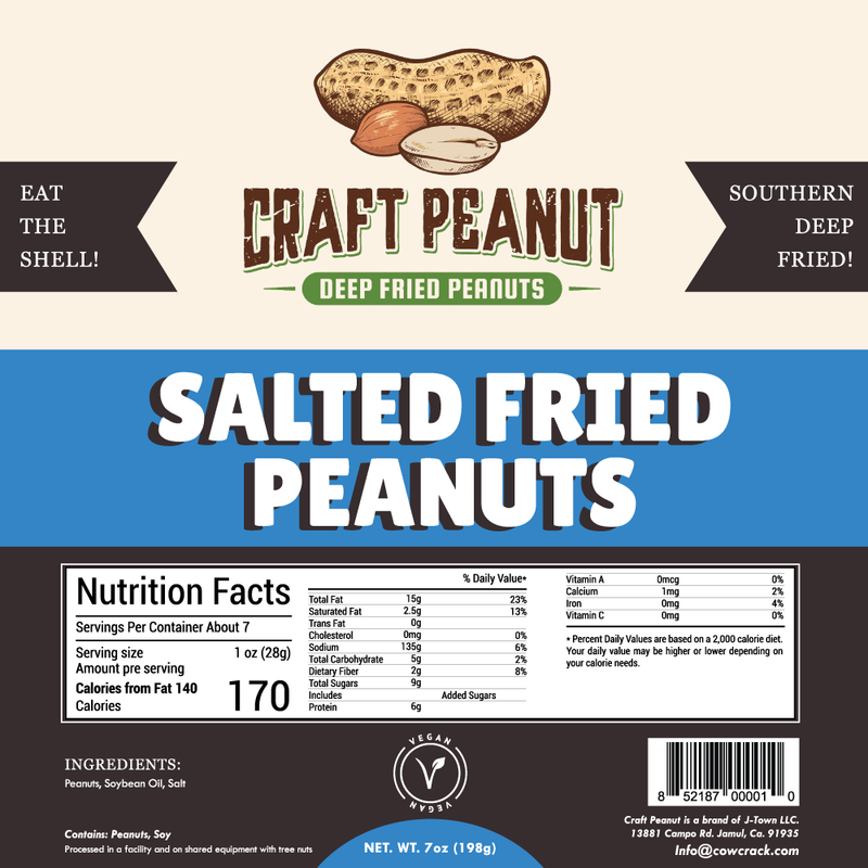 Craft Peanut Salted Fried Peanuts 7 oz - Cow Crack