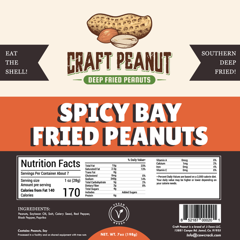 Craft Peanut Spicy Bay Fried Peanuts 7 oz - Cow Crack