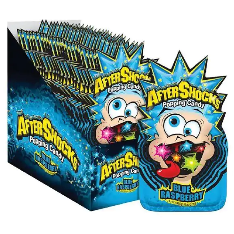 After Shocks Popping Candy Blue Raspberry 0.33 oz -24 Count box