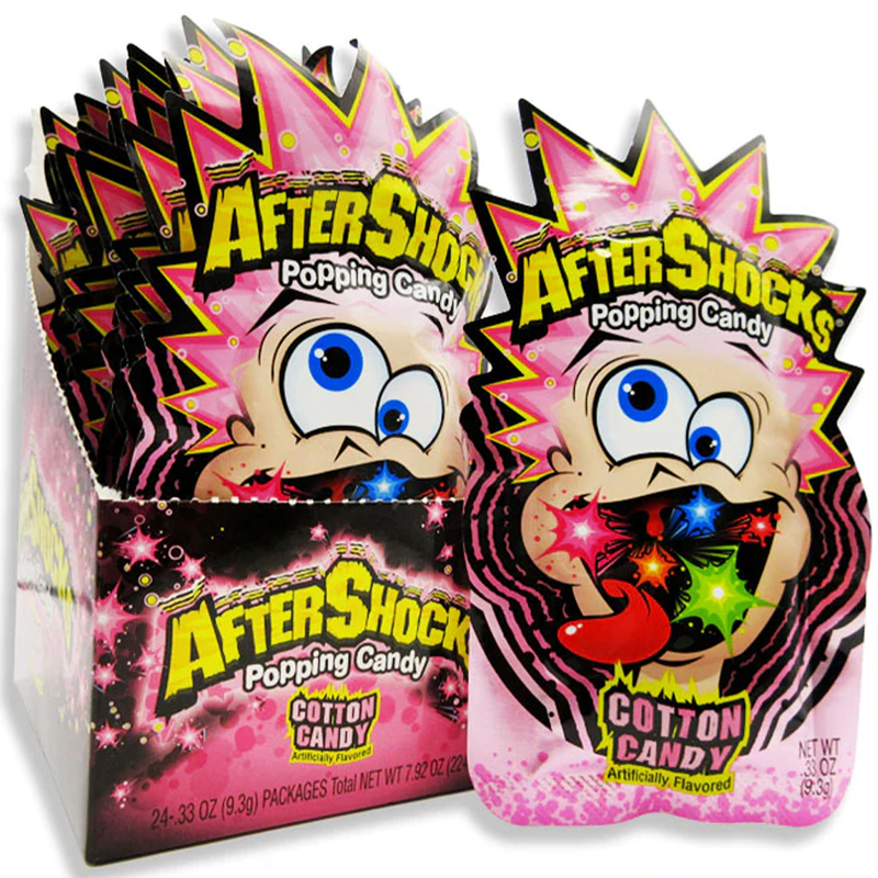 After Shocks Popping Candy Cotton Candy 0.33 oz -24 Count box
