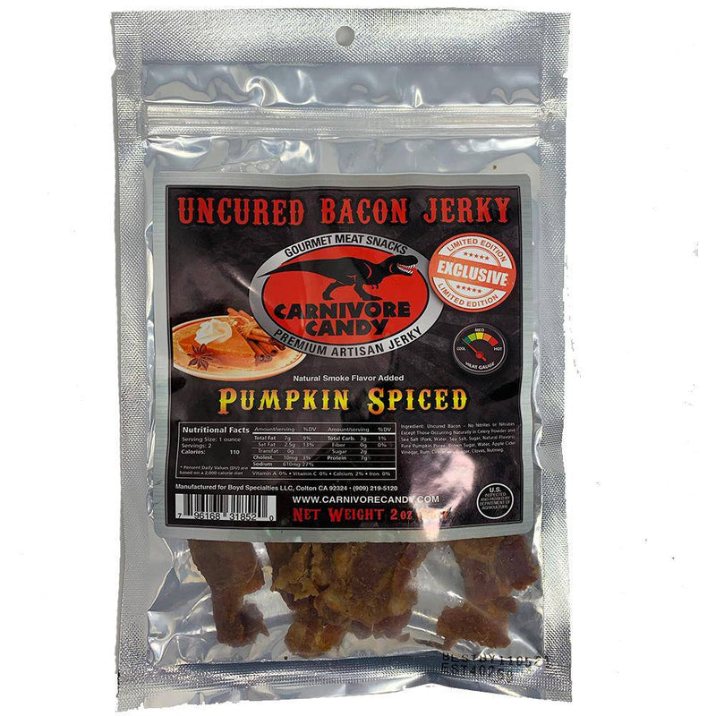 Carnivore Candy Pumpkin Spiced Bacon Jerky 2 OZ - Cow Crack