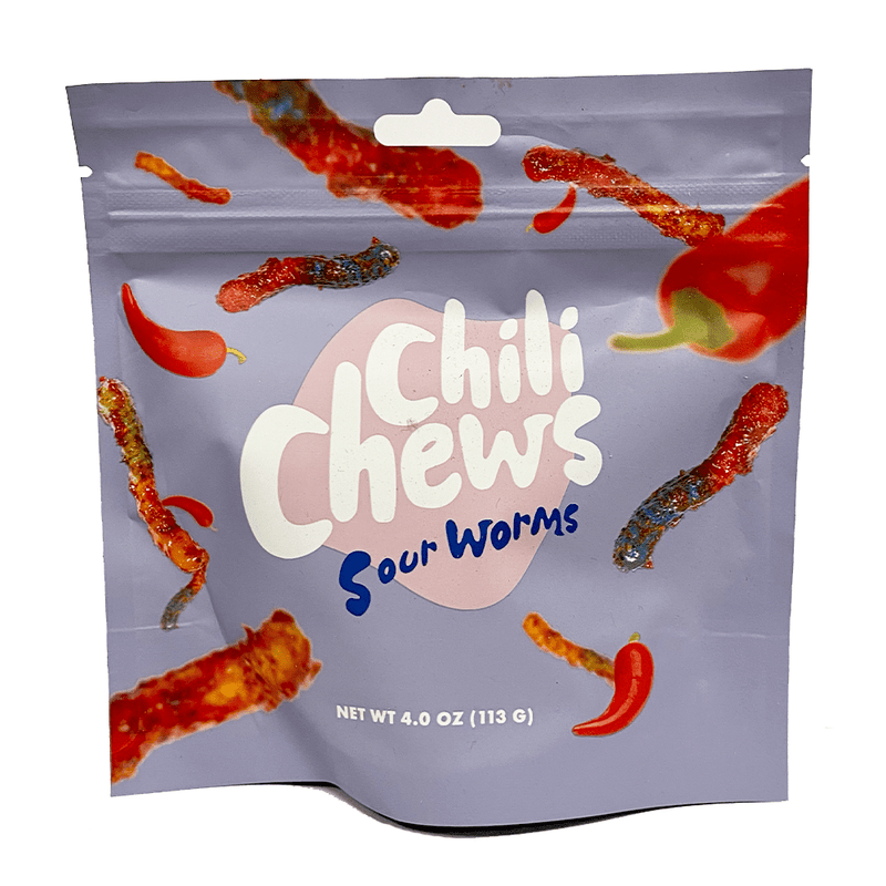 Chili Chews Sour Worms 4 oz - Cow Crack