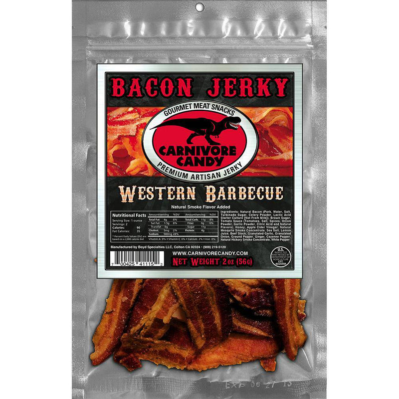 Carnivore Candy Western BBQ Bacon Jerky 2 oz - Cow Crack