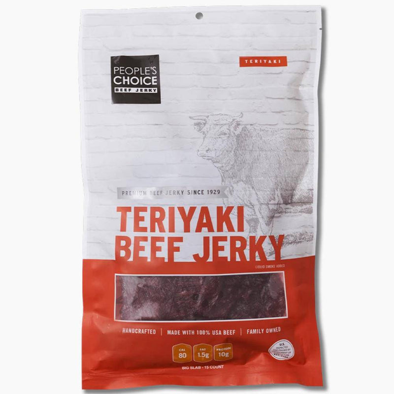 People's Choice Beef Jerky Teriyaki Slabs 15 Count - Cow Crack
