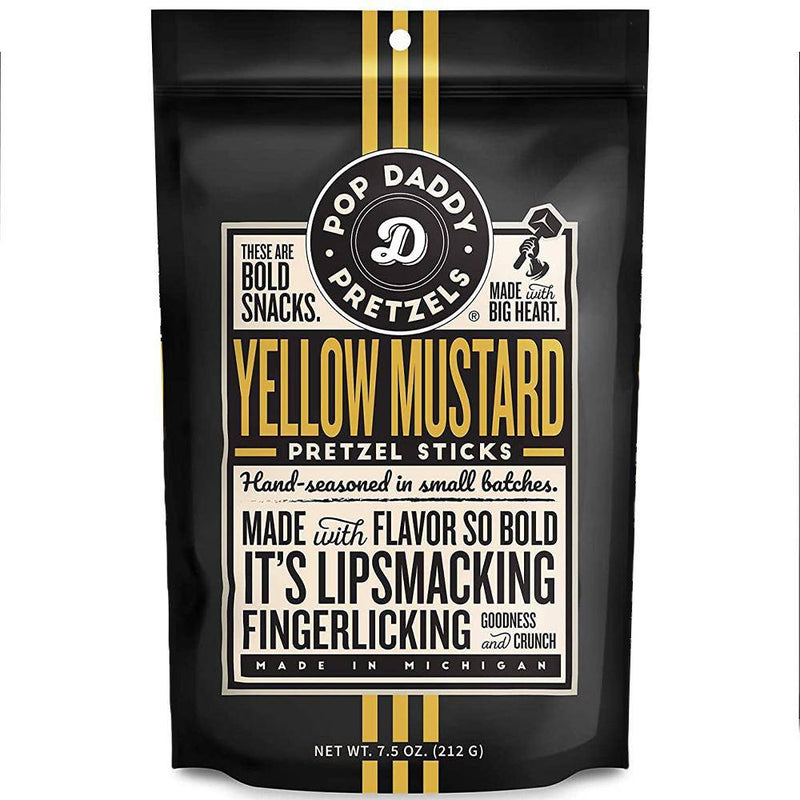 Pop Daddy Yellow Mustard Pretzel Sticks 7.5 OZ - Cow Crack
