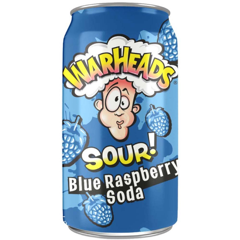 Warheads Sour Blue Raspberry Soda 12 oz