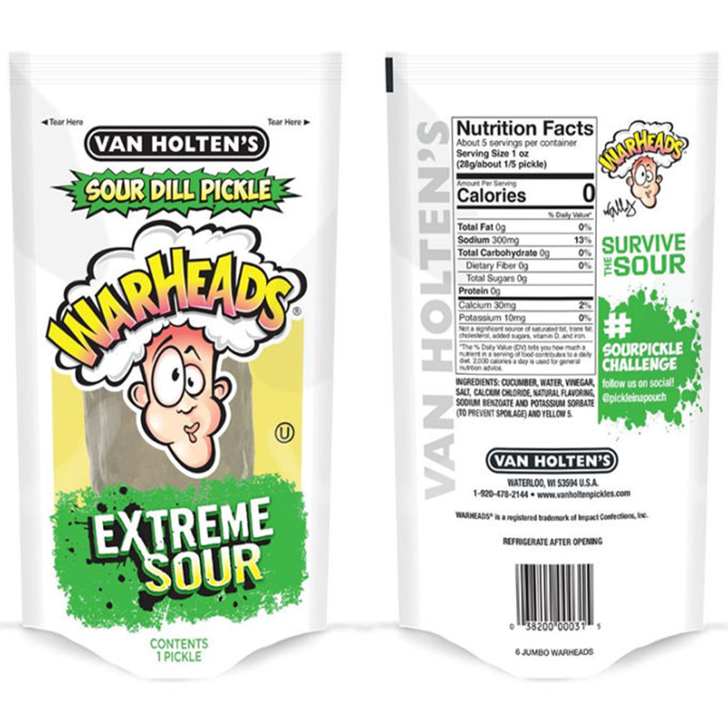 Van Holten's Warheads Extreme Sour Dill Pickle